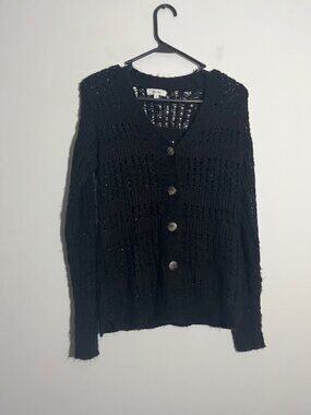 Mudd Black Crochet Cardigan Size XS
